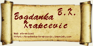 Bogdanka Krapčević vizit kartica